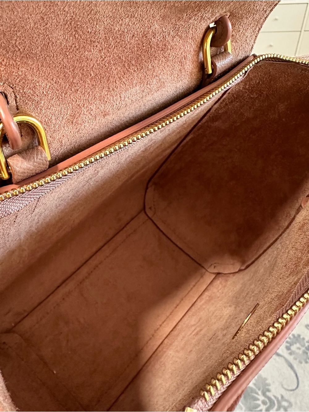 CELINE Grained Calfskin Nano Belt Bag in Antique Rose! - Picture 9 of 11